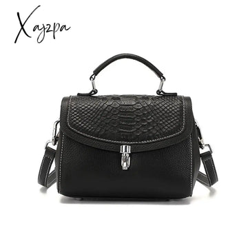 Xajzpa - Luxury Crocodile Pattern Womenโs Bag New Trend Genuine Leather Shoulder Bags Fashion